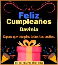 Mensaje de cumpleaños Davinia